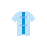 Patient gown in English