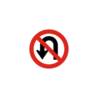 Traffic Signs Name And Their Meanings | No U-Turn in Eglish