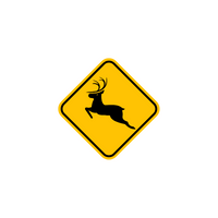Traffic Signs Name And Their Meanings | Deer Xing in English