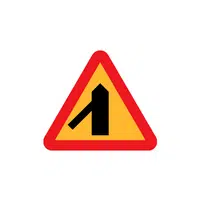 Traffic Signs Name And Their Meanings | Merge Left in English
