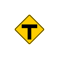 Traffic Signs Name And Their Meanings |T Intersection in English