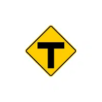 Traffic Signs Name And Their Meanings |T Intersection in English