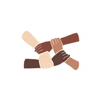 Holding hands together in English