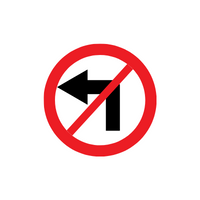 Traffic Signs Name And Their Meanings |No Left Turn in English