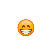 Grinning with smiling eyes in English