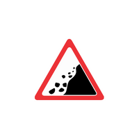 Traffic Signs Name And Their Meanings |Falling Rocks in English