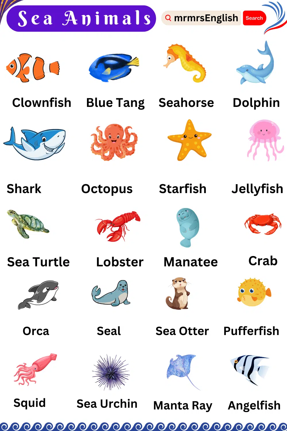Sea Animals Name in English