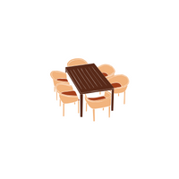 Types of furniture items |dining table in English