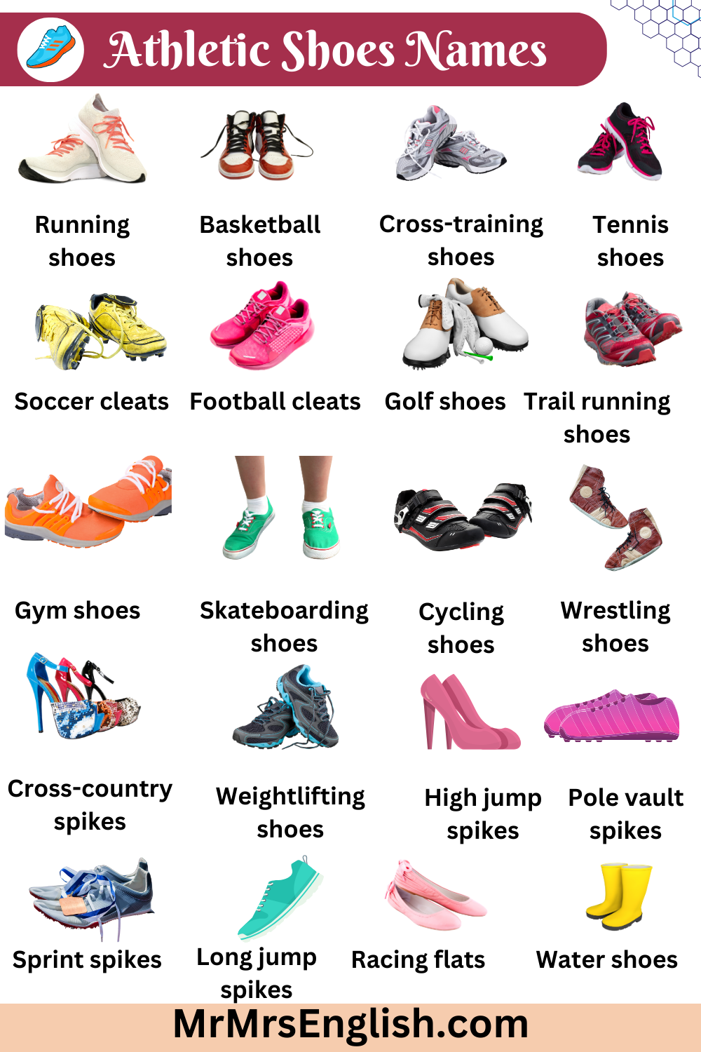 Type of Shoes Names in English