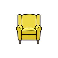 Wing chair| in English