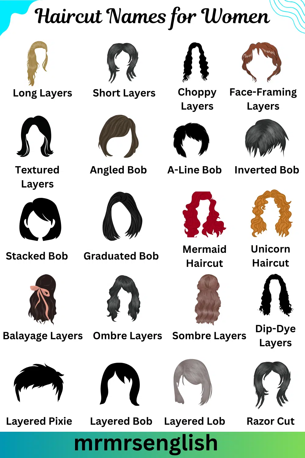 Haircut Names in English for Women