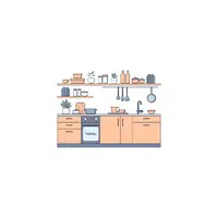 Types of furniture items |kitchen island in English