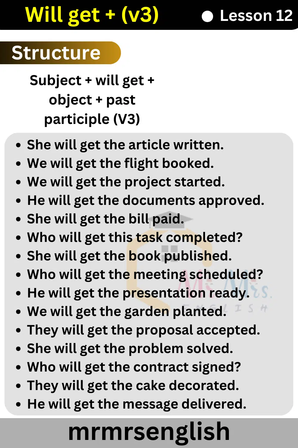 Will get + (v3)