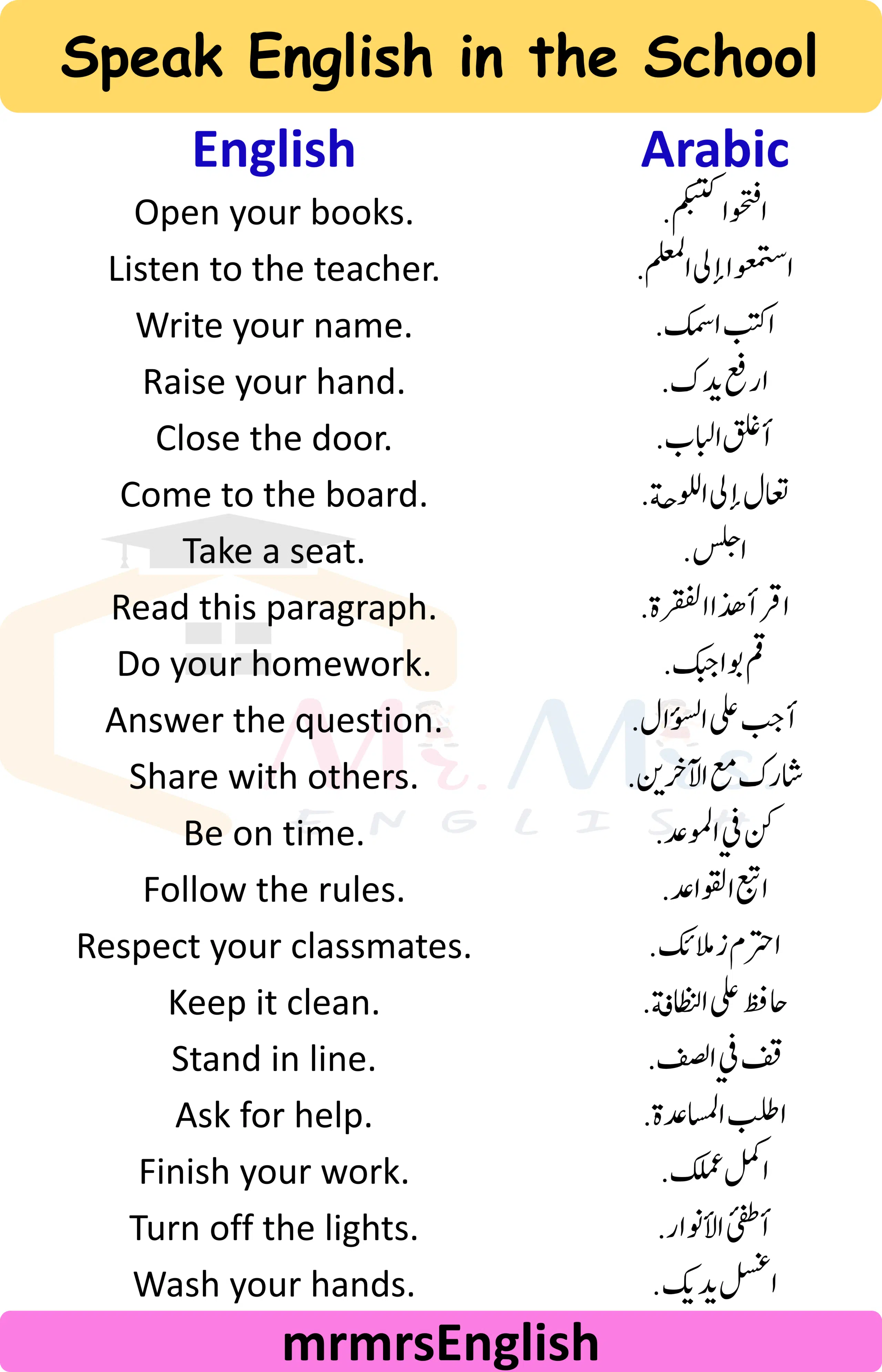 Speak English in the School