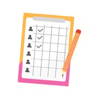 Attendance sheet in English