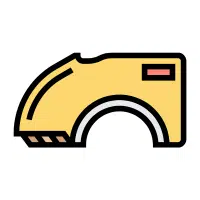 Back fender in English