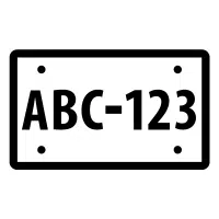 License plate in English