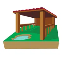 Goat shed in English