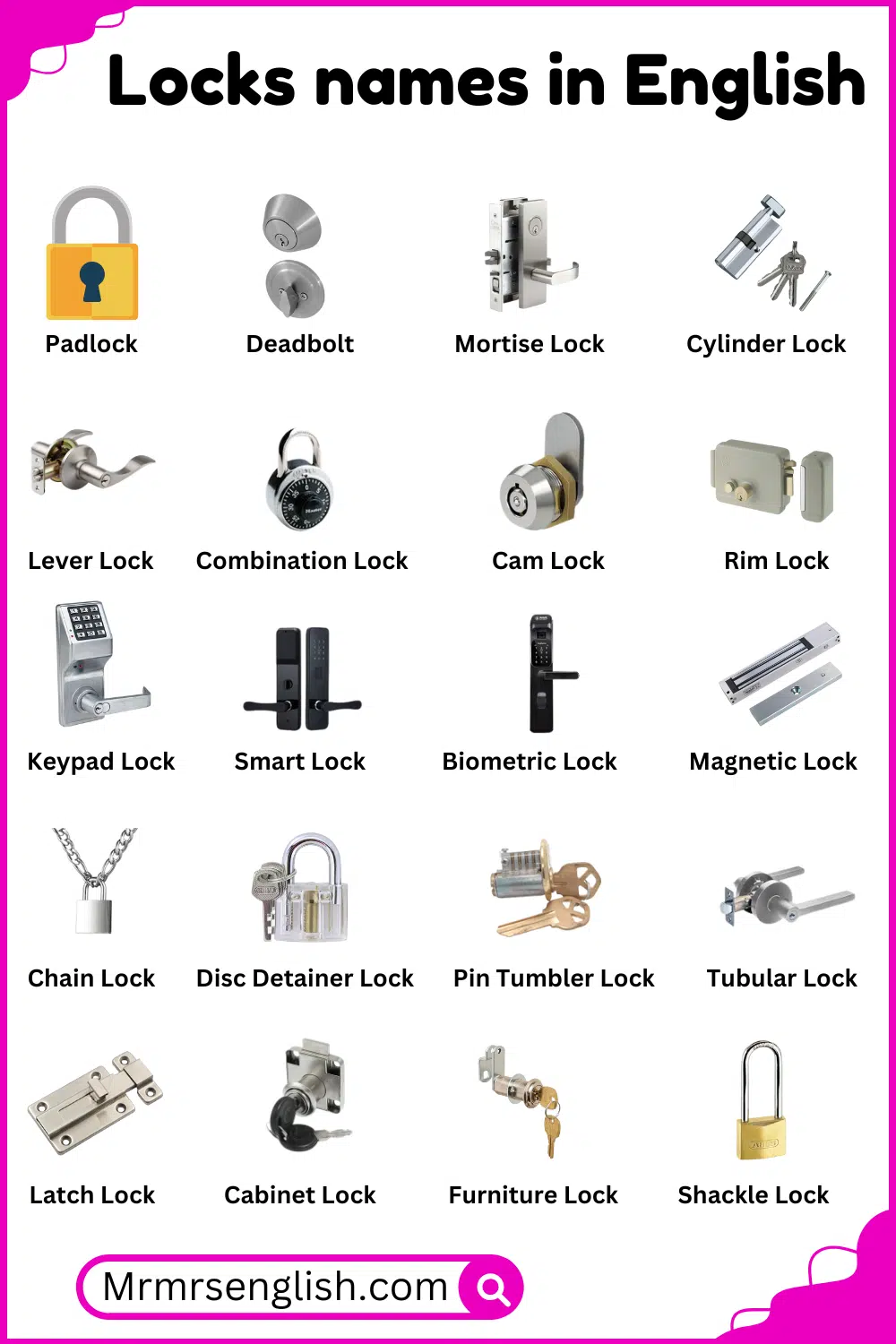 Locks names in English