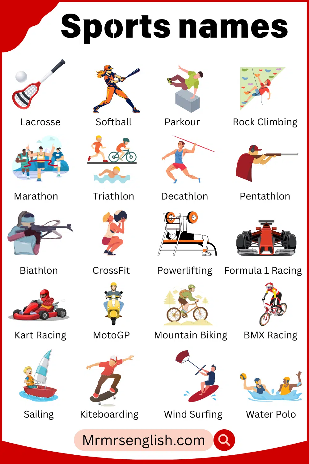 60 Sports Pictures and Names 