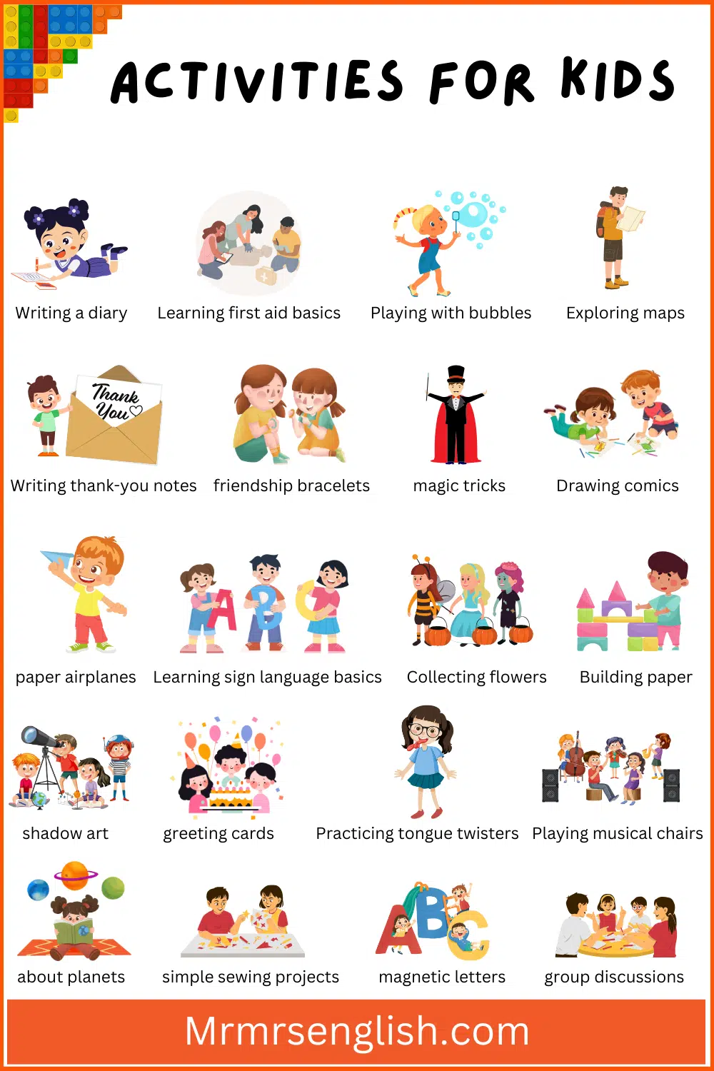 Activities and Pictures for child in School
