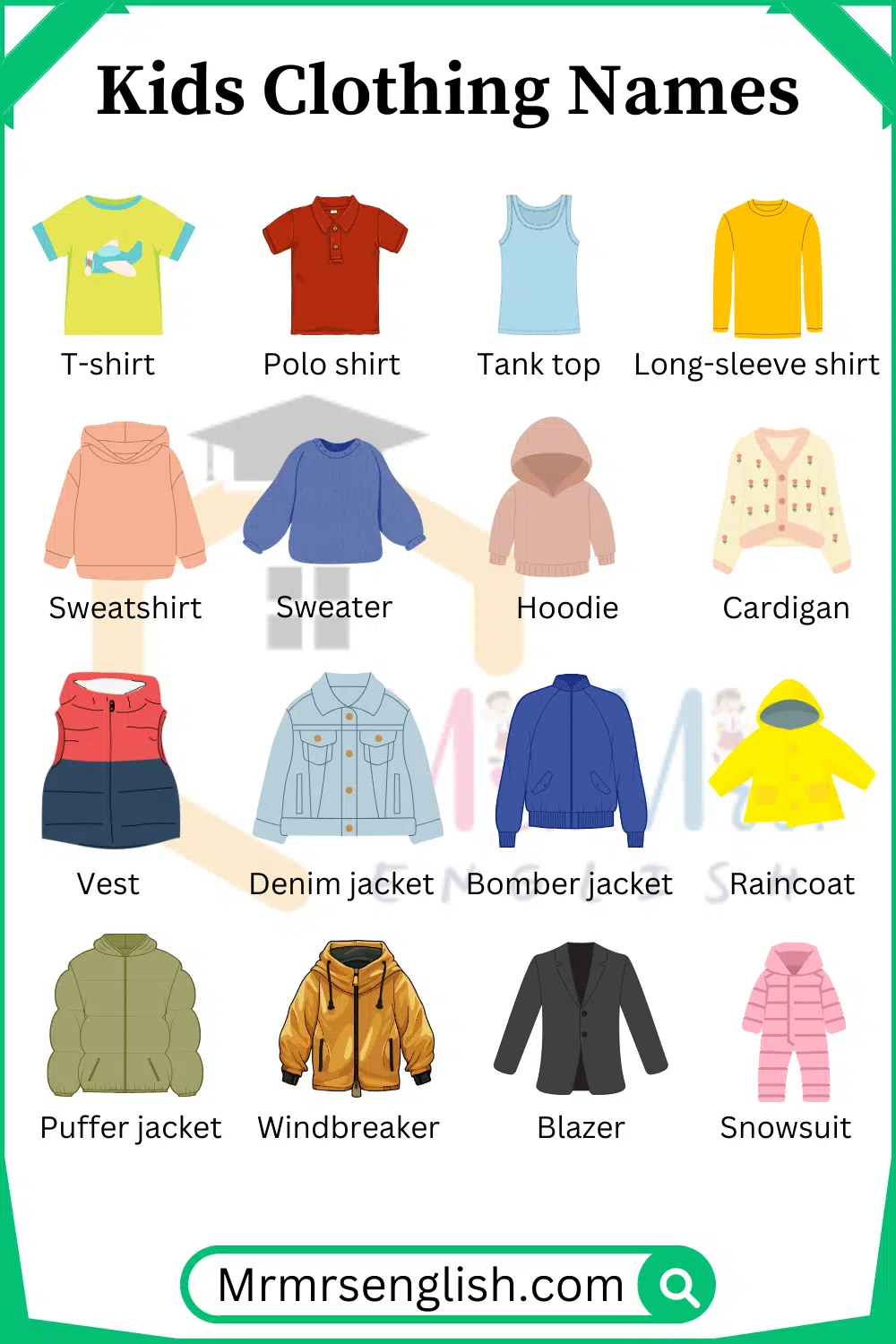 Kids Clothing Names ideas and their Pictures