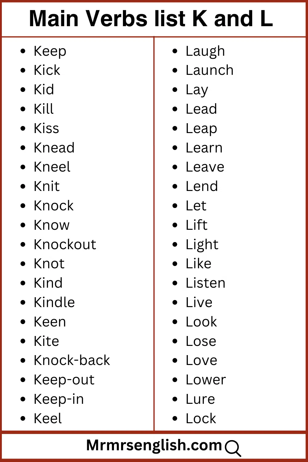 Main verbs