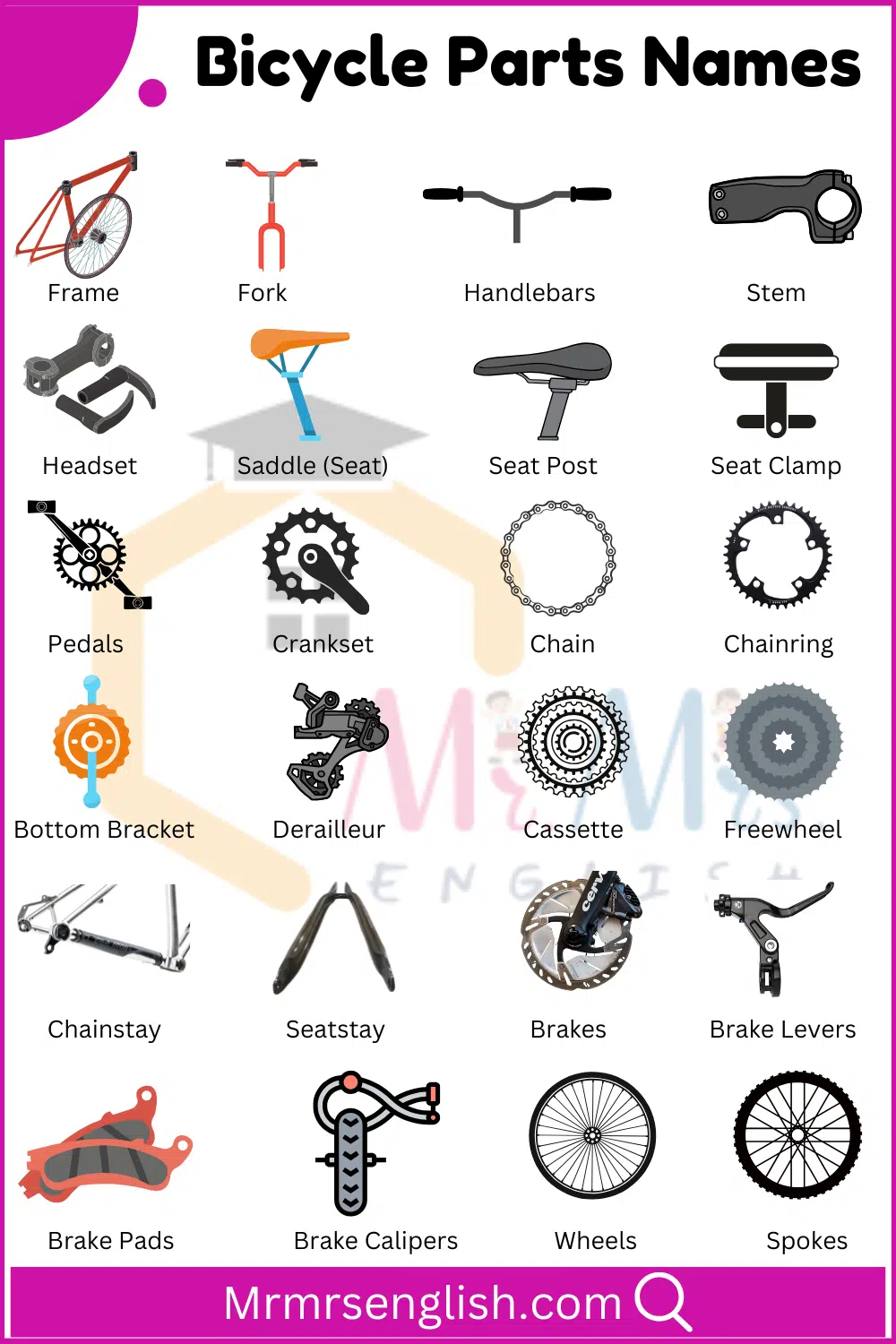 Names and Pictures of Bicycle 