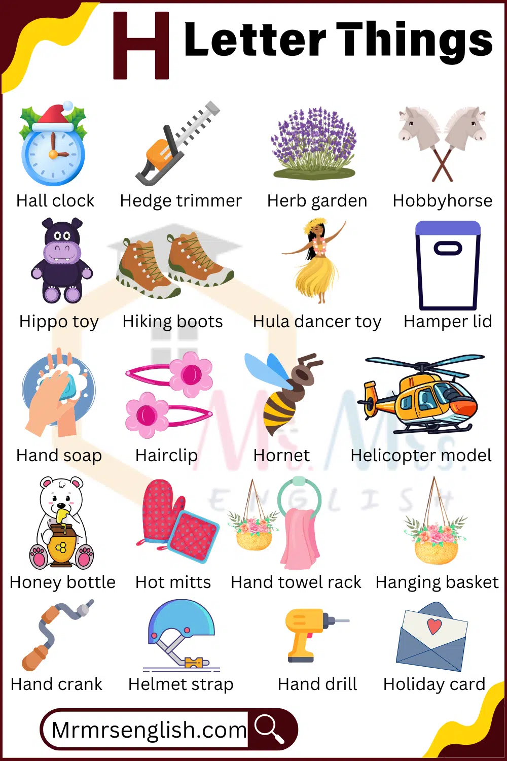 Common Things names and Pictures for Kids