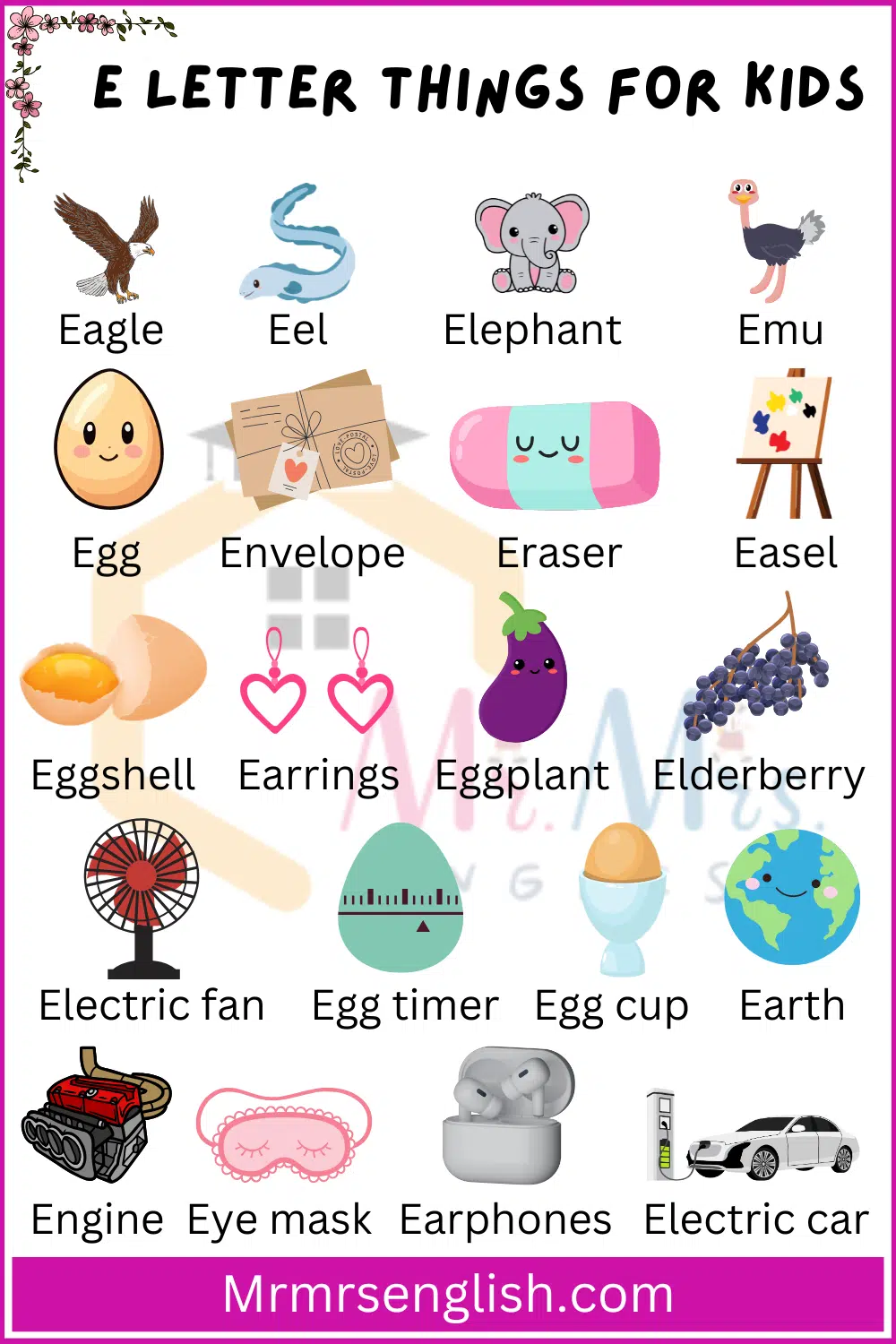 Pictures and things names for kids