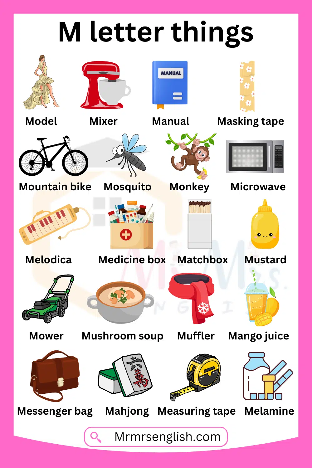 Pictures and Things Names for kids