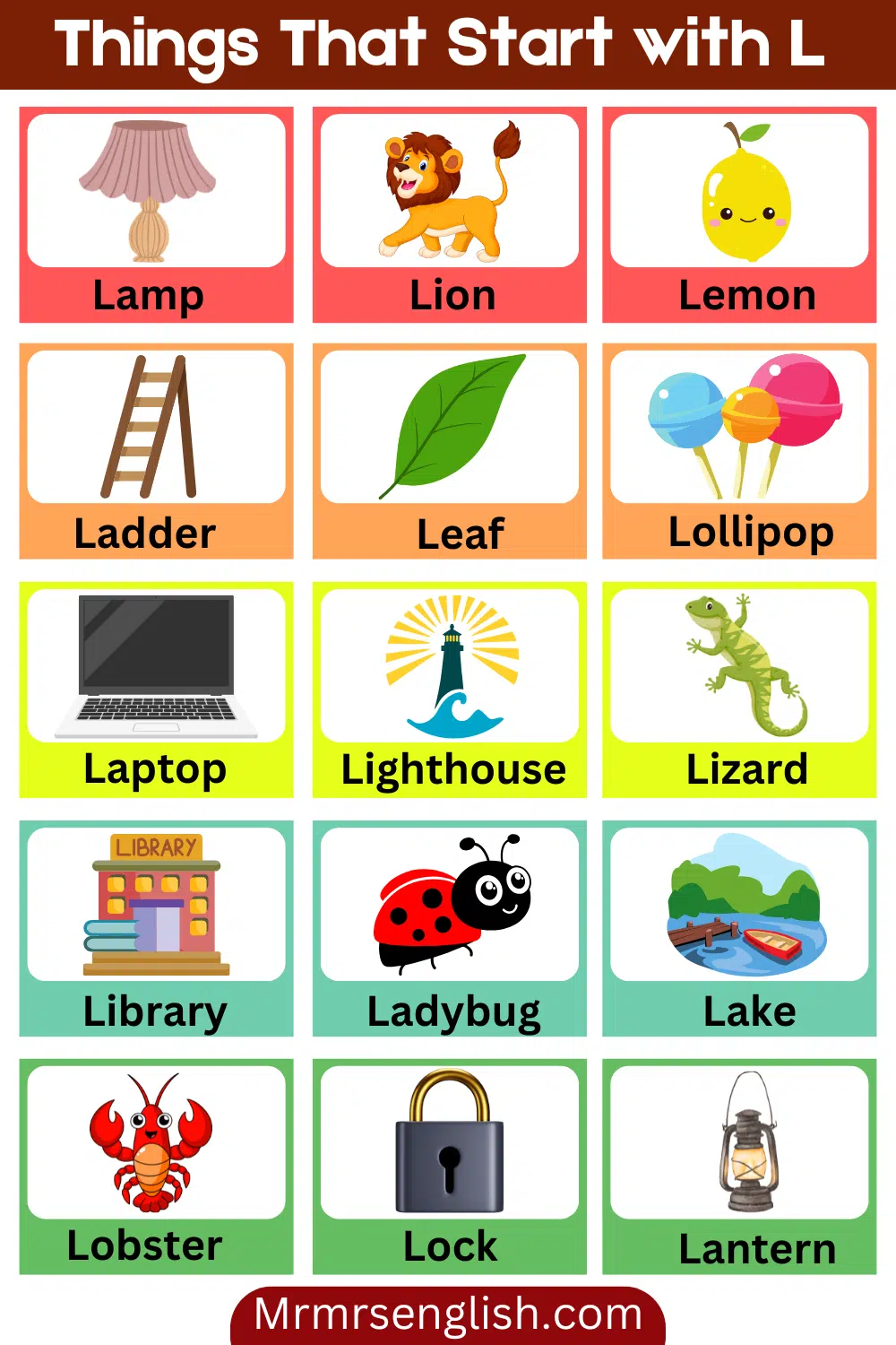 Things names and Pictures for Kids