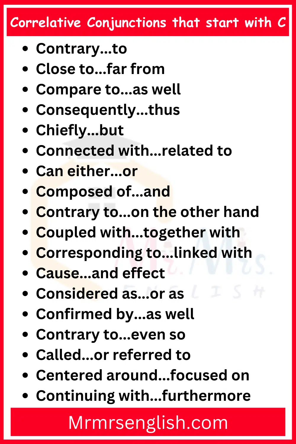 List Of Correlative Conjunctions