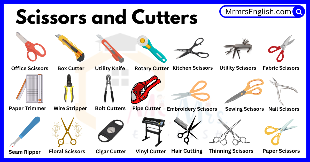 Different Types Of Scissors And Cutters Names With Pictures - Mr Mrs 