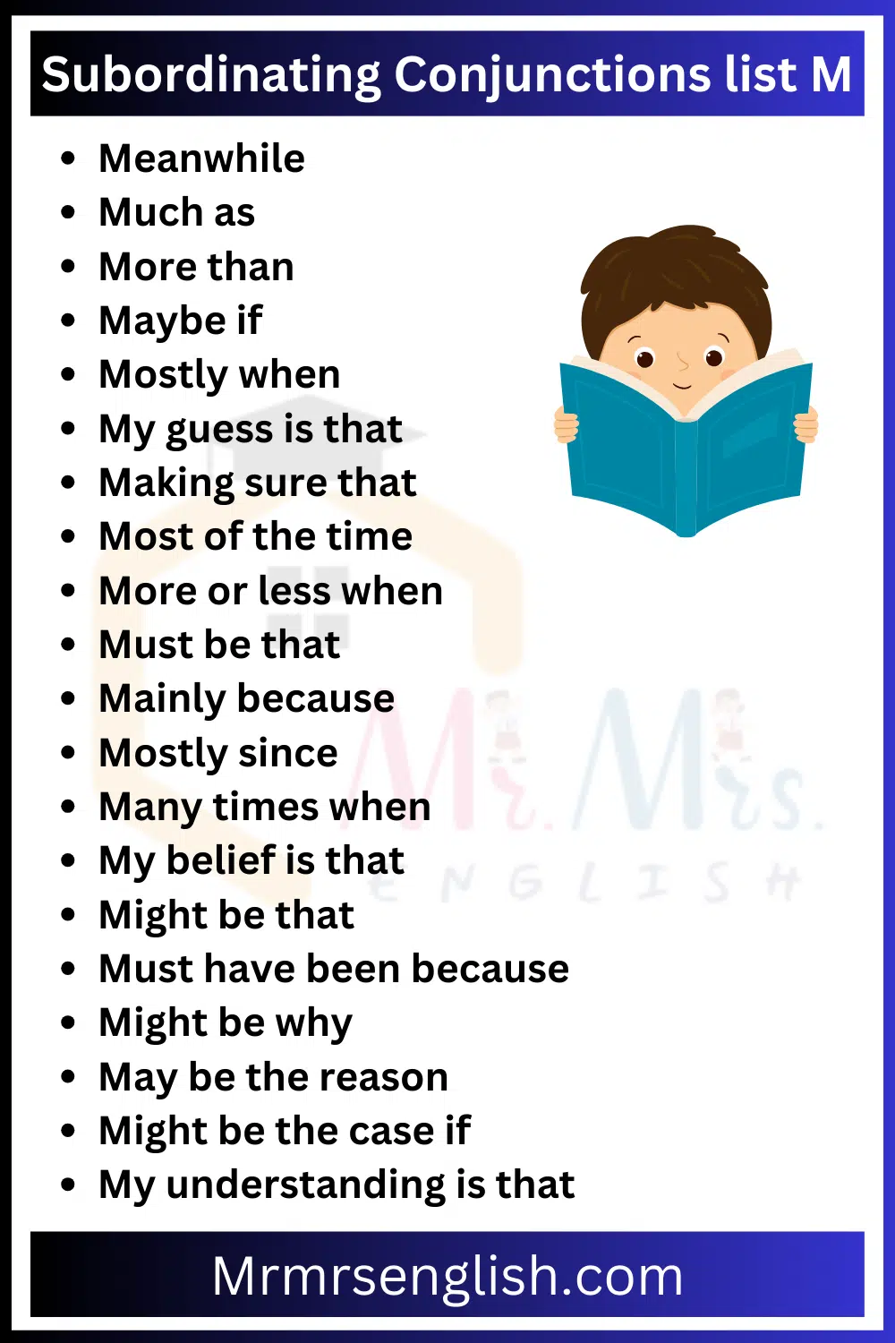 Subordinating Conjunctions list M