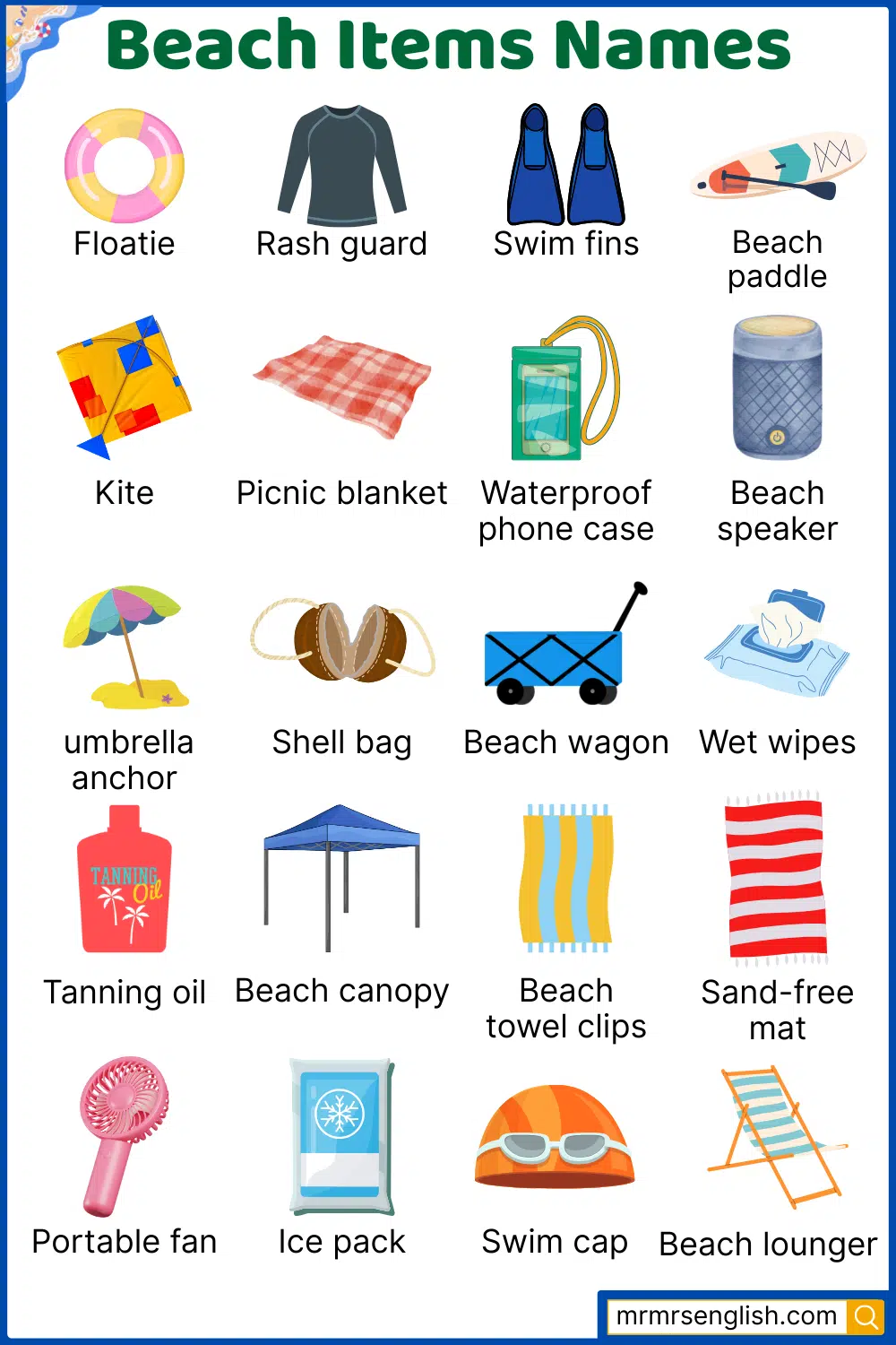 Beach Things for Kids with Pictures