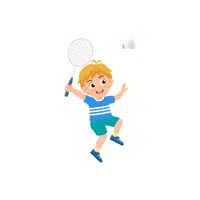 Playing badminton