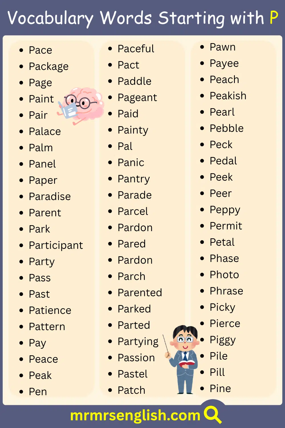 Common English Words Starting with P
