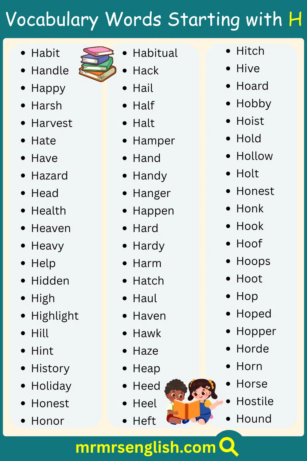 Common Useful Words Starting with H