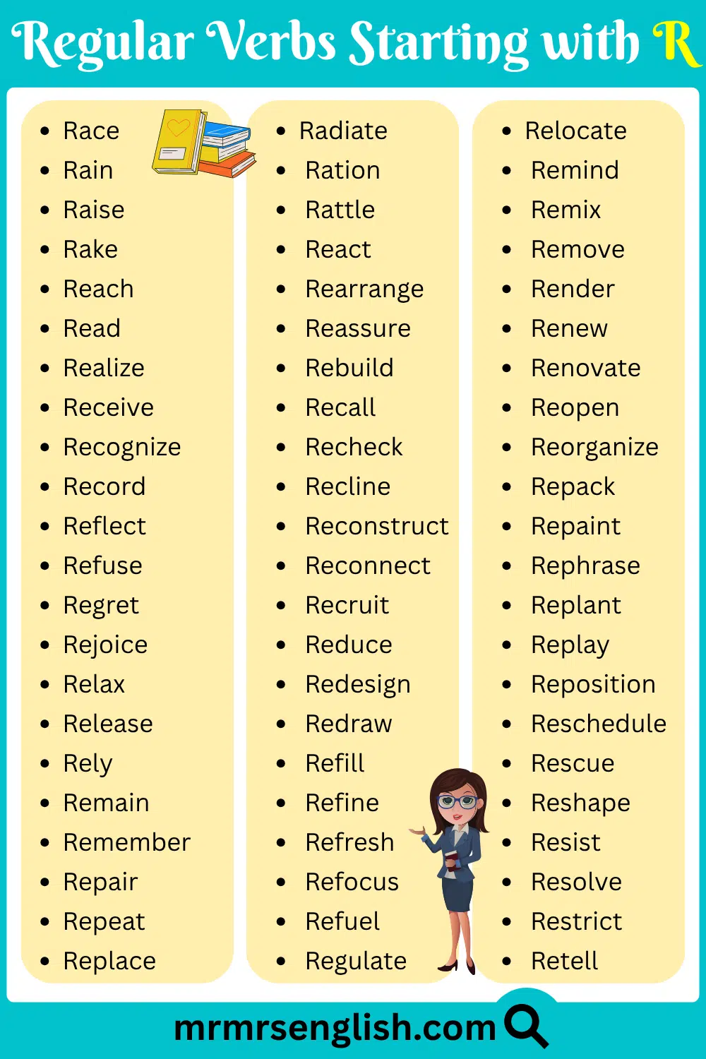 Commonly Used Regular Verbs Starting with R