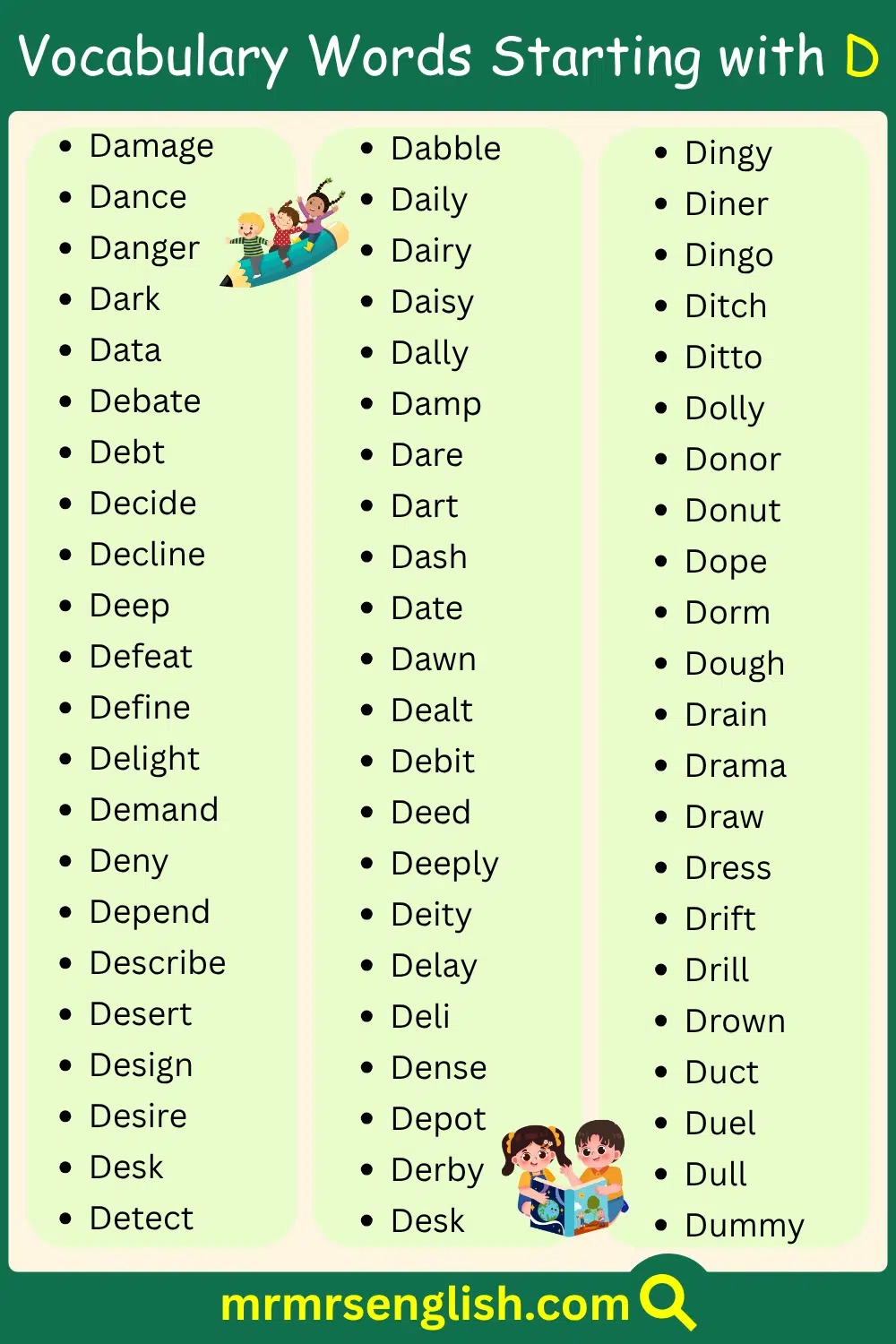 Daily Used Words Starting with D