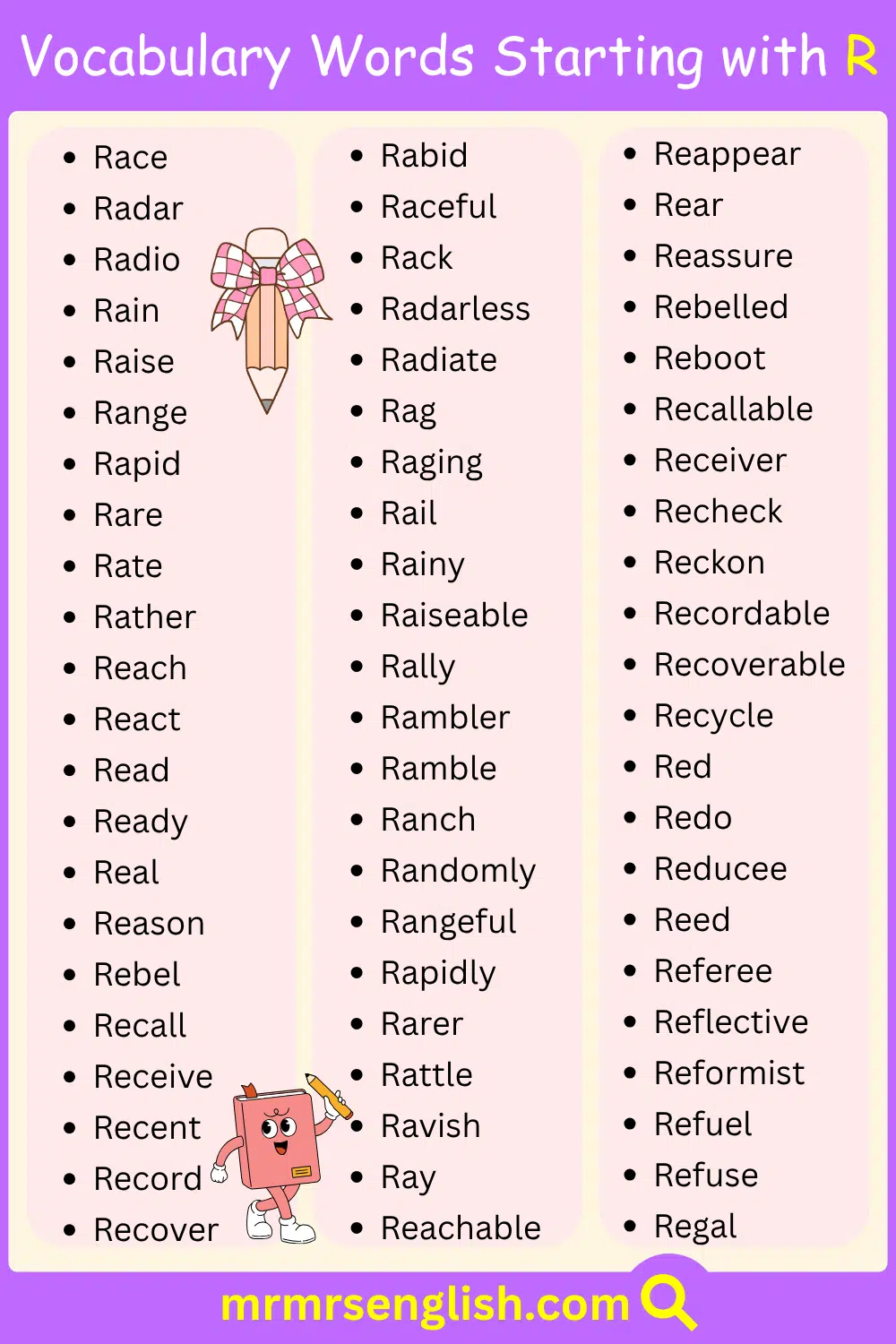 English Words that Starting with R