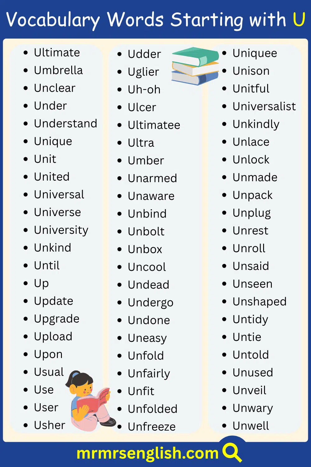 Essential English Words Starting with U