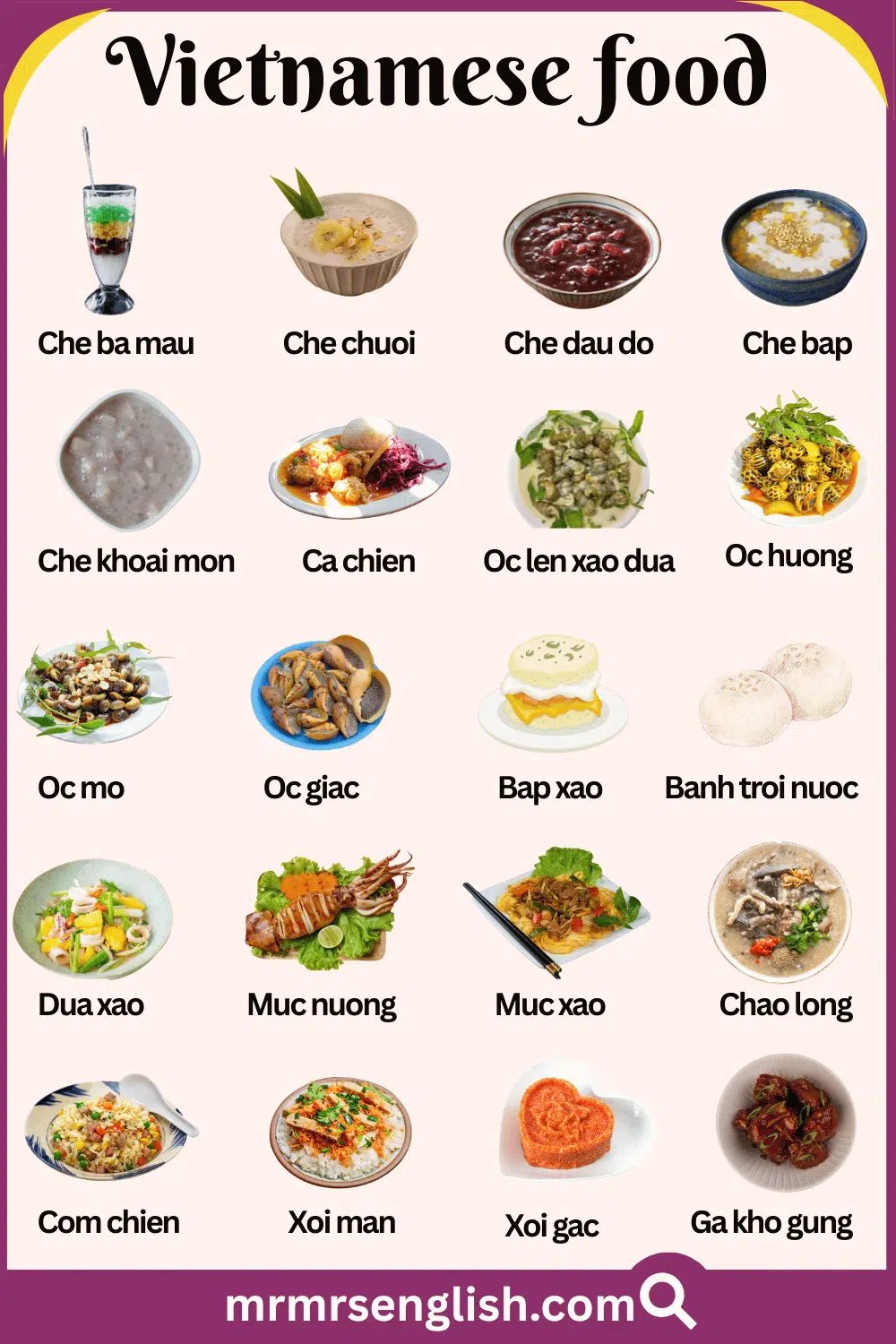 List of Vietnamese foods and Pictures