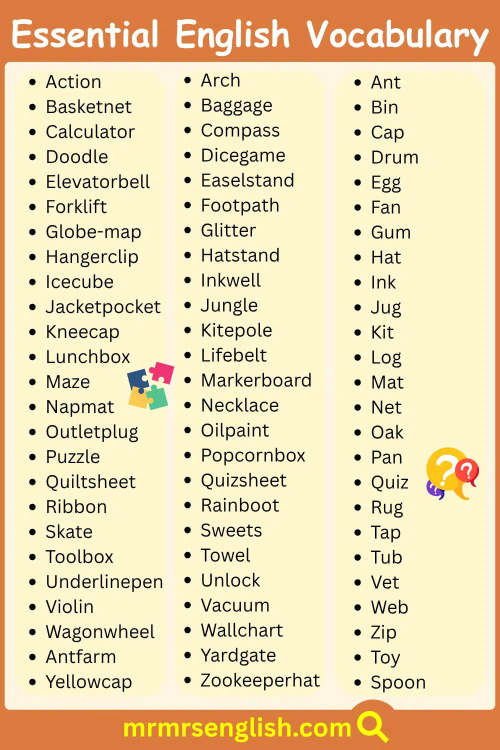 Valuable Vocab for Children in English