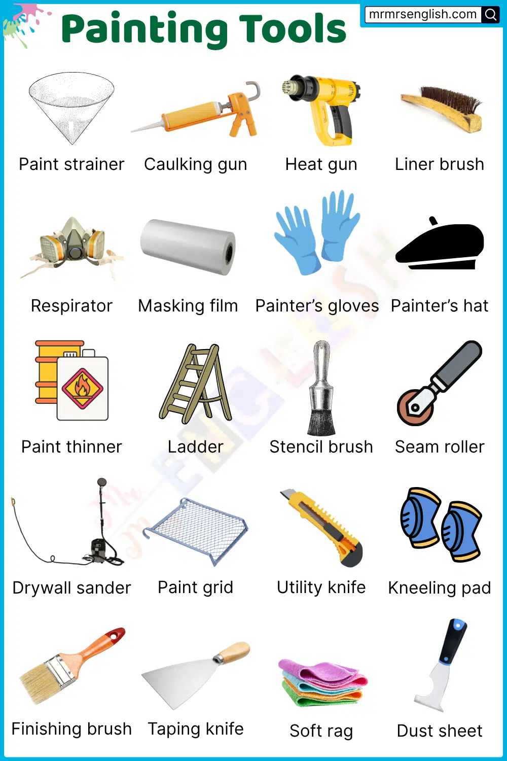 names of Painting tools and Pictures