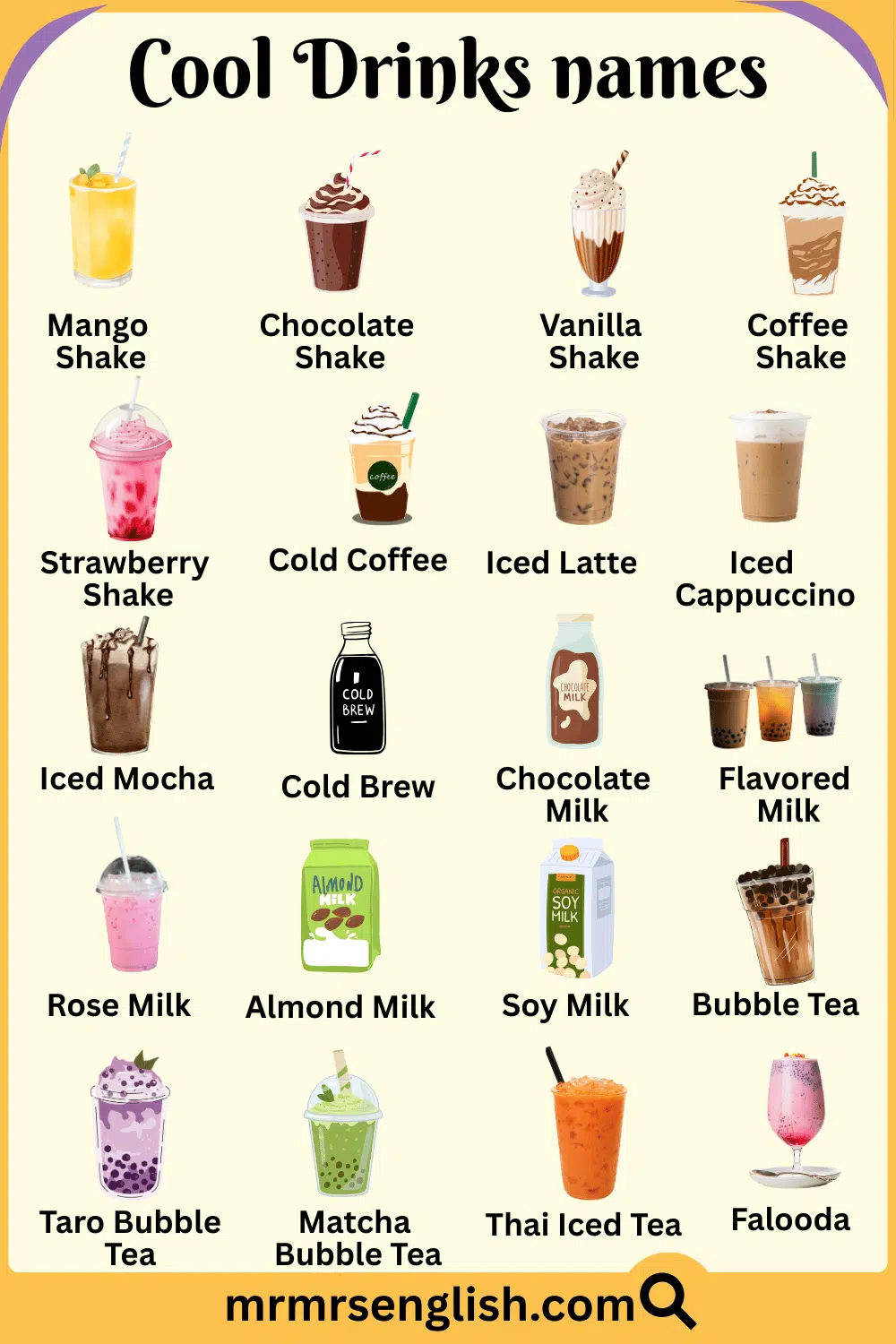 Best Cool Drinks Names with Pictures