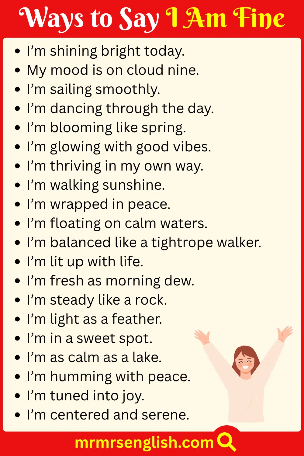 Creative and Other Ways to Say I Am Fine in English