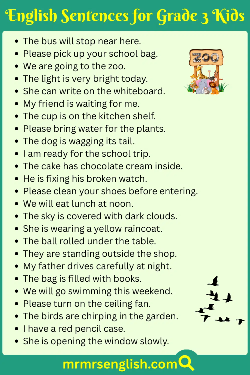 Daily Use English Sentences for Kids