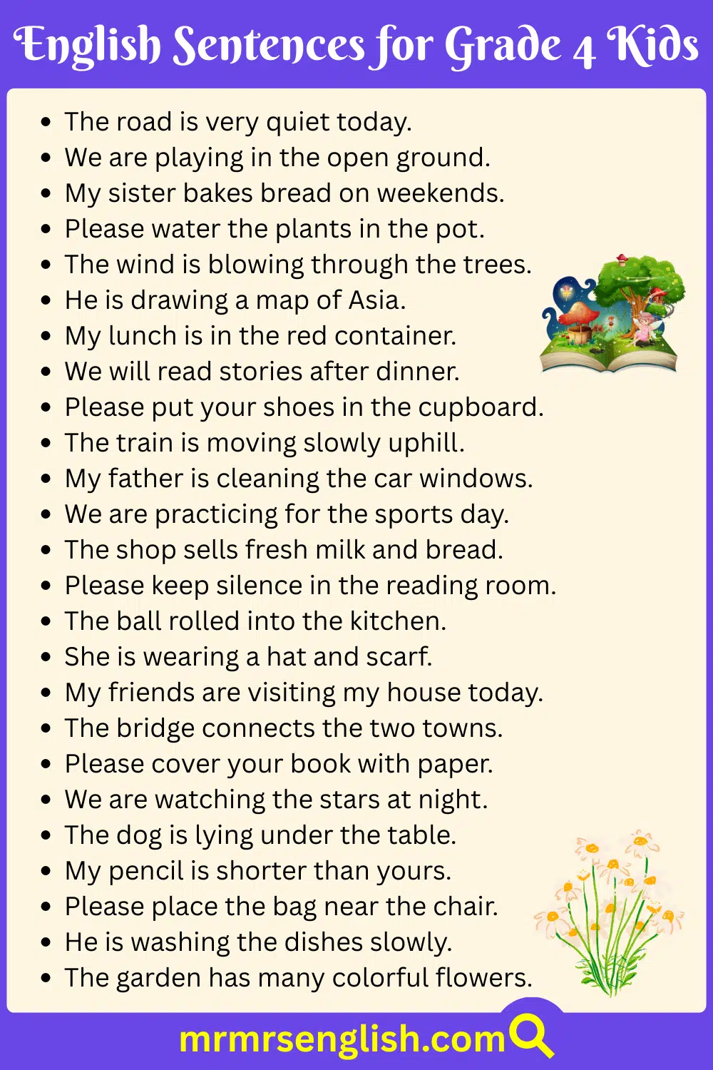 Everyday English Phrases for Fourth Class with Images